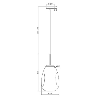 Светильник подвесной Maytoni Mabell P013PL-01G 60Вт E27