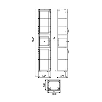 Пенал напольный IDDIS Oxford OXF36W0i97 30х36х190см белый