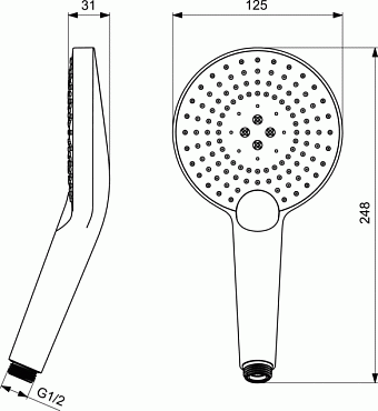 Ручной душ IDEAL STANDARD IDEALRAIN EVO JET B1759AA chrome