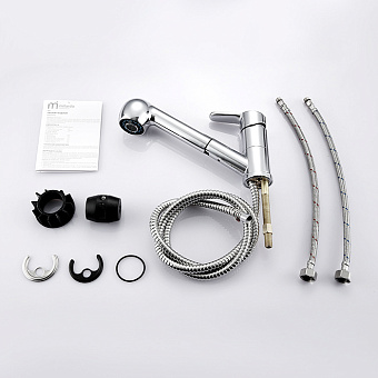 Смеситель для кухни MILARDO Flores FLOSBP0M05 выдвижной излив хром глянец