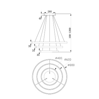 Светильник подвесной Maytoni Rim MOD058PL-L100W4K 345Вт LED