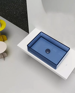 Раковина накладная Abber KRISTALL AT2803Saphir 60х40см