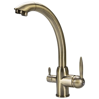 Смеситель для кухни Maxonor MN4399-4 поворотный излив бронза