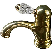 Смеситель для раковины Boheme Crystal 281-CRST золотой