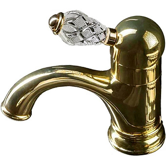 Смеситель для раковины Boheme Crystal 281-CRST золотой