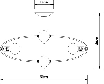 Люстра потолочная Arte Lamp GLASGOW A1963PL-6BK 40Вт 6 лампочек E27
