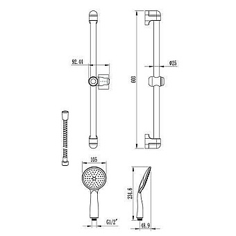 Душевой гарнитур VODA VSS851 хром