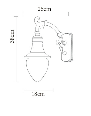 Светильник фасадный Arte Lamp VIENNA A1317AL-1BN 75Вт IP44 E27 золотой/чёрный