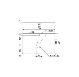 Столешница SOLE Tesla УТ000062621 МДФ 48,9х80,1см Grey Light