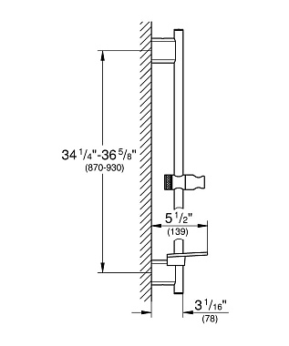 Штанга для душа GROHE 26603A00 чёрный