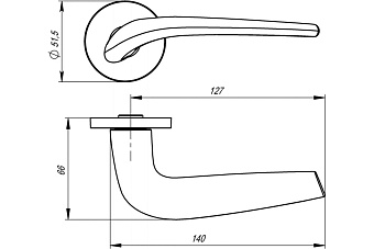 Дверная ручка нажимная ARMADILLO TWIN URS SN-3 39249 матовый никель