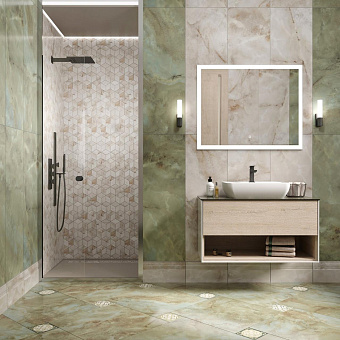 Настенная плитка KERAMA MARAZZI 14023R беж светлый обрезной 40х120см 1,44кв.м. глянцевая