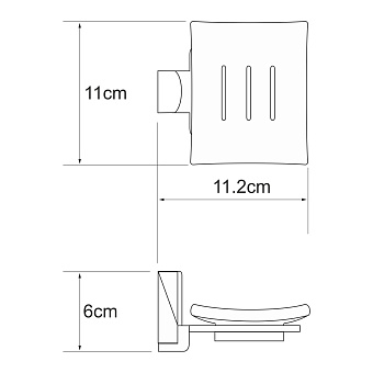 Мыльница WASSERKRAFT Leine K-5000 WHITE K-5029WHITE бежевый/хром