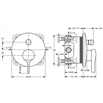 Смеситель для ванны IDEAL STANDARD MELANGE A4720AA хром