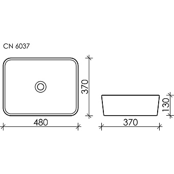 Раковина накладная Ceramica Nova ELEMENT CN6037 48х37см