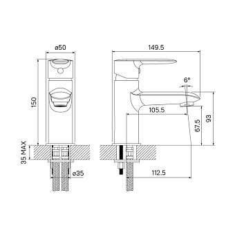 Смеситель для раковины IDDIS Cuba CUBSB00i01 хром