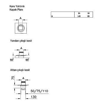Душевой трап VITRA 59980110000 13х13см вертикальный сток