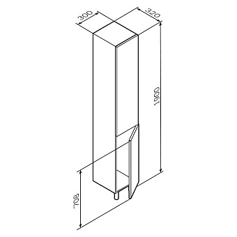Пенал напольный AM-PM Gem M90CSR0306WG 32х30х190см белый