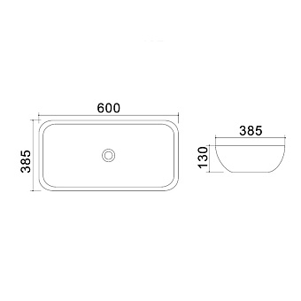 Раковина накладная Azario Trend AZ-4959B 60х38,5см