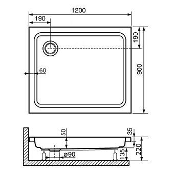 Душевой поддон RGW Acryl 16180292-11 STYLE 120х90см