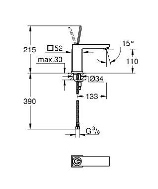 Смеситель для раковины GROHE Eurocube Joy 23658000 хром