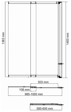 Стеклянная шторка на ванну WASSERKRAFT Main 41S02-100 RM 140х100см