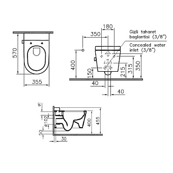 Унитаз подвесной VITRA Nest 5176B003-6233 безободковый без микролифта
