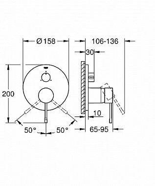 Смеситель для душа GROHE Essence 24092AL1 Тёмный графит