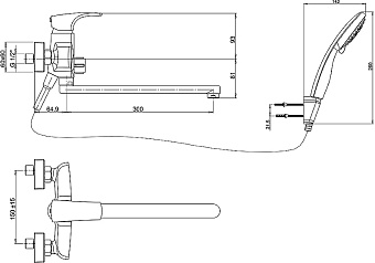 Смеситель для ванны Paini Angel ANCR112P20LMKM хром