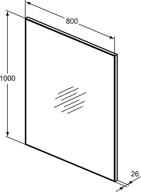 Зеркало IDEAL STANDARD Mirror & Light T3363BH 100х80см без подсветки