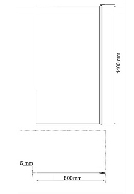 Стеклянная шторка на ванну Azario Merrit AZ-NF6310-1 800 BLACK 140х80см