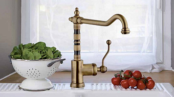 Смеситель для кухни Paini Duomo 88F3572KM высокий излив старая бронза