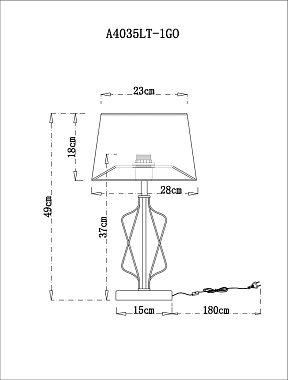 Настольная лампа Arte Lamp FIRE A4035LT-1GO 60Вт E27