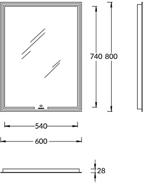 Зеркало KERAMA MARAZZI Mio MIO.mi.60.WHT 80х60см с подсветкой