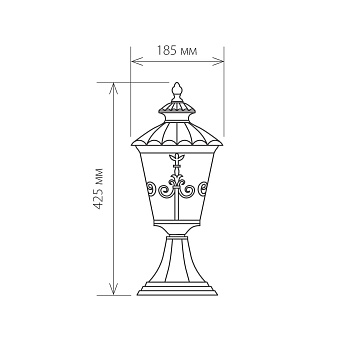 Светильник ландшафтный Elektrostandard Diadema a028002 GLYF-8046S 60Вт IP44 E27 чёрное золото