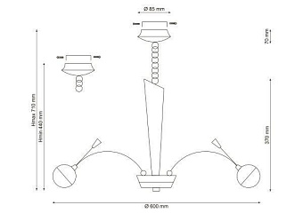Люстра подвесная Lucia Tucci NATURA 155.6 30Вт 6 лампочек LED