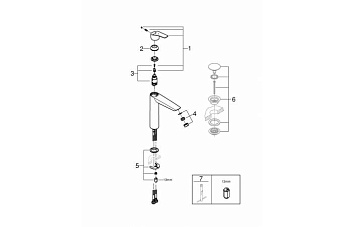 Смеситель для раковины GROHE Eurosmart 24164003 хром