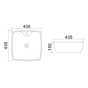 Раковина накладная Azario Trend AZ-4263 43,5х43,5см