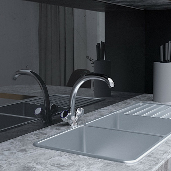 Смеситель для кухни Paini Monoflow AF182 поворотный излив хром