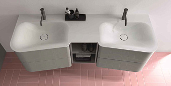 Тумба с раковиной Burgbad Badu SFUJ152F3692C001*2 51х152х49,2см