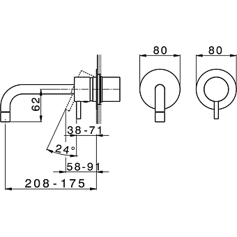 Смеситель для раковины Cisal Less New LN00551640 чёрный (матовый)