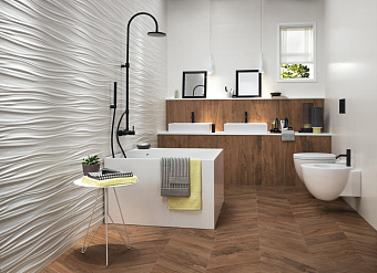 Настенная плитка Atlas Concord Италия 3D Wall 8SBW Ribbon White Matt. 40х80см 1,28кв.м. матовая