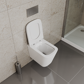 Унитаз подвесной D&K Quadro DT1516016 безободковый с микролифтом