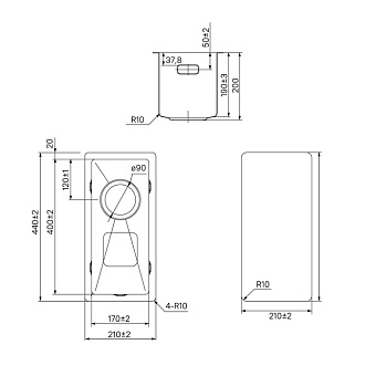 Мойка кухонная IDDIS Edifice EDI21B0i77 21х44см матовое золото