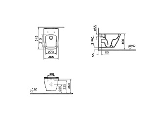 Унитаз подвесной VITRA Integra Square 7082B003-0075 безободковый без микролифта
