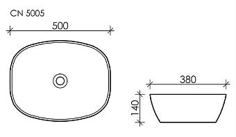 Раковина накладная Ceramica Nova ELEMENT. CN5005 50х38см