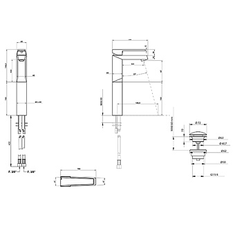 Смеситель для раковины Bongio Stelth 01532OR00 золото