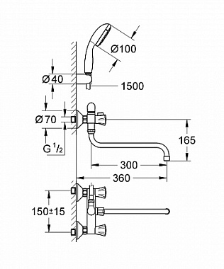Смеситель для раковины GROHE Costa L 2679010A хром