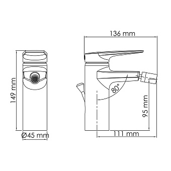 Смеситель для биде WASSERKRAFT Lopau 3206 хром