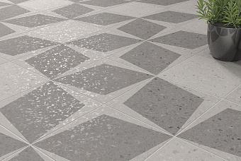 Матовый керамогранит WOW Drops 108805 Natural Rhombus Decor Grey 18,5х18,5см 0,413кв.м.